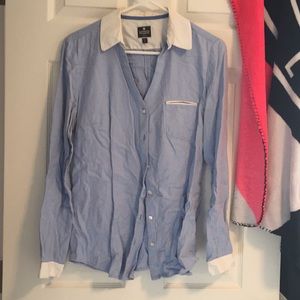 Express blue and white pin strip dress shirt